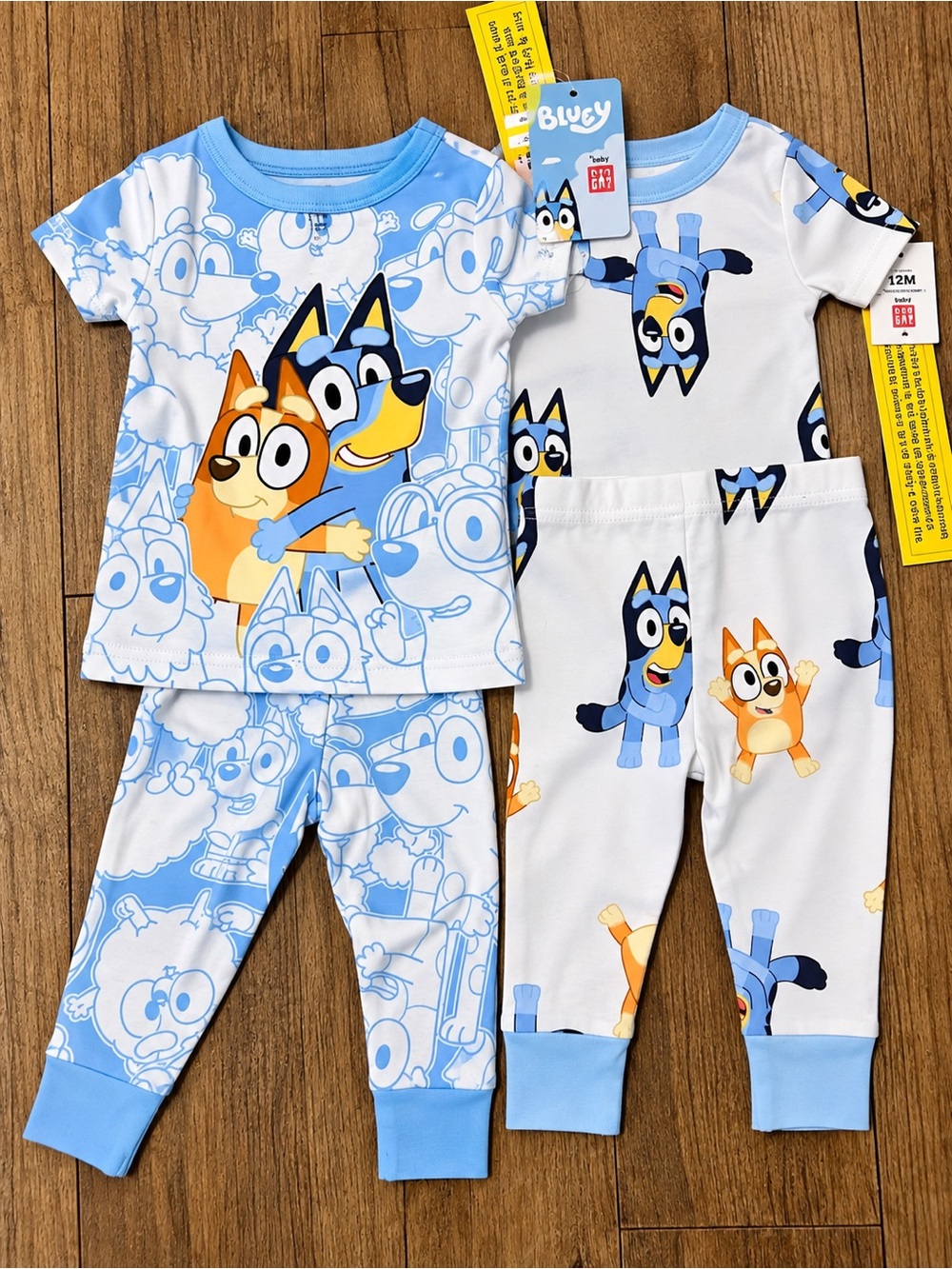 Blue and White Bluey Kids Pajama 2 Set - Official Bluey Print